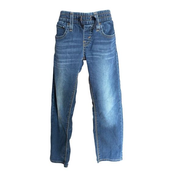 Youth Boys Denizen by Levis Pull On Straight Leg Dark Rinse Jeans - Sz 7 - Picture 1 of 1